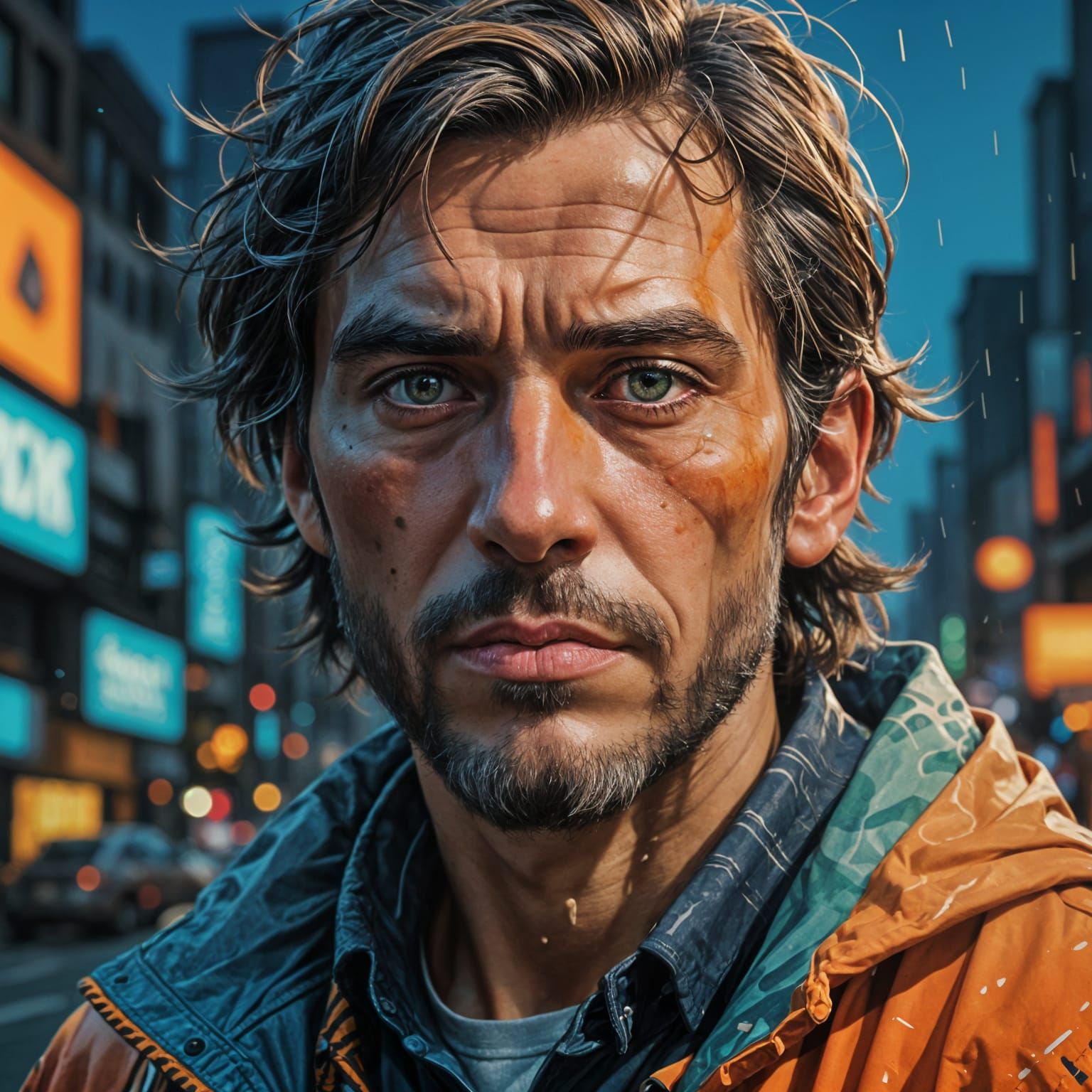 Dramatic, Hyperrealistic Portrait with Intricate Details and...