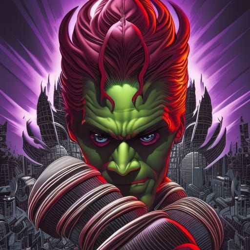 Comic Book Art of a Super Villain