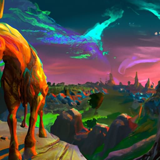 Detailed Centaur Matte Painting in Fantasy Style