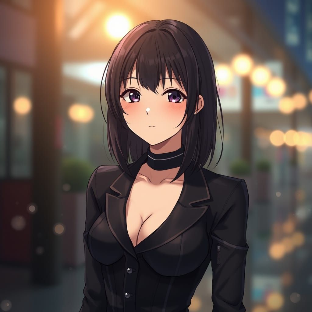 Motoko Kusanagi Manga Portrait with Bokeh Lights