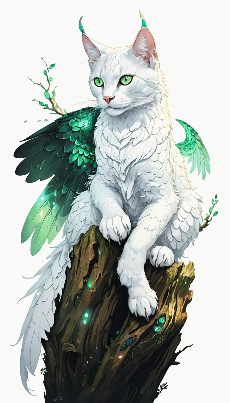 Mythical Feline Creature Portrait in High Fantasy Style