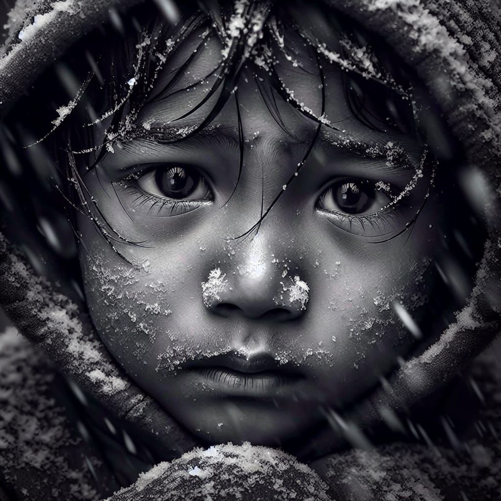 A Young Boy's Resilience in the Face of a Snowstorm