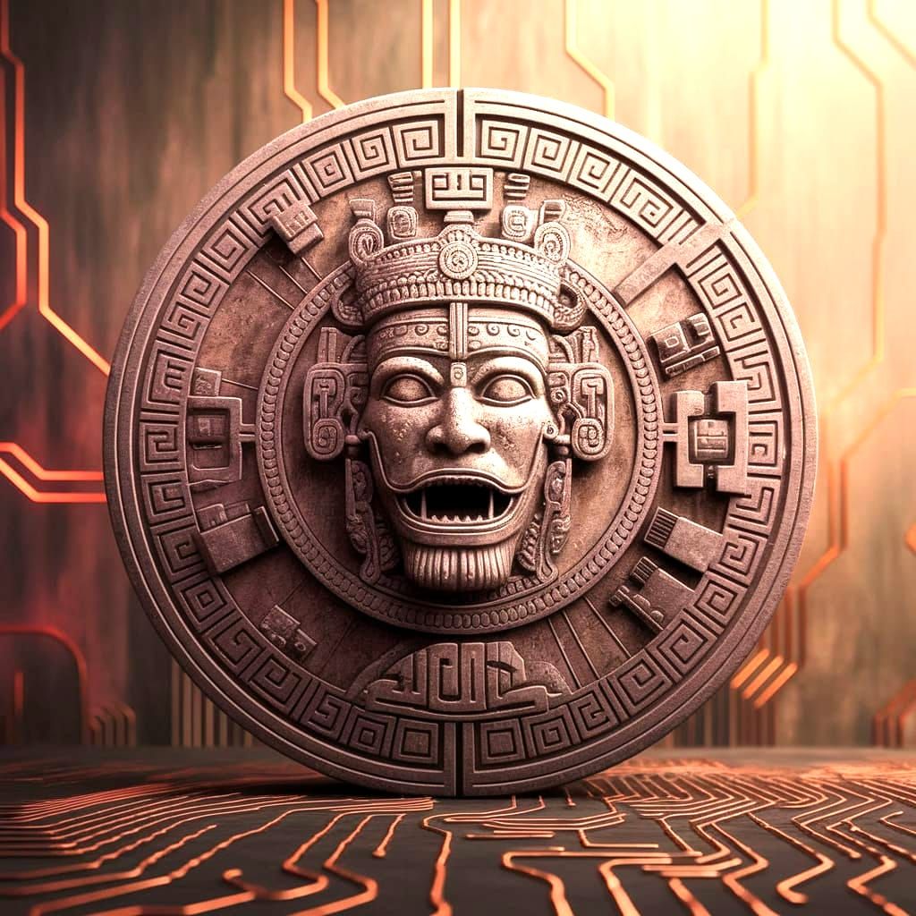 Mayan Sarcophagus Lid Descends into Retro-Futuristic Xibalba
