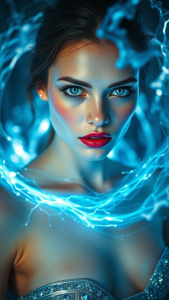 A topless, model-like beauty