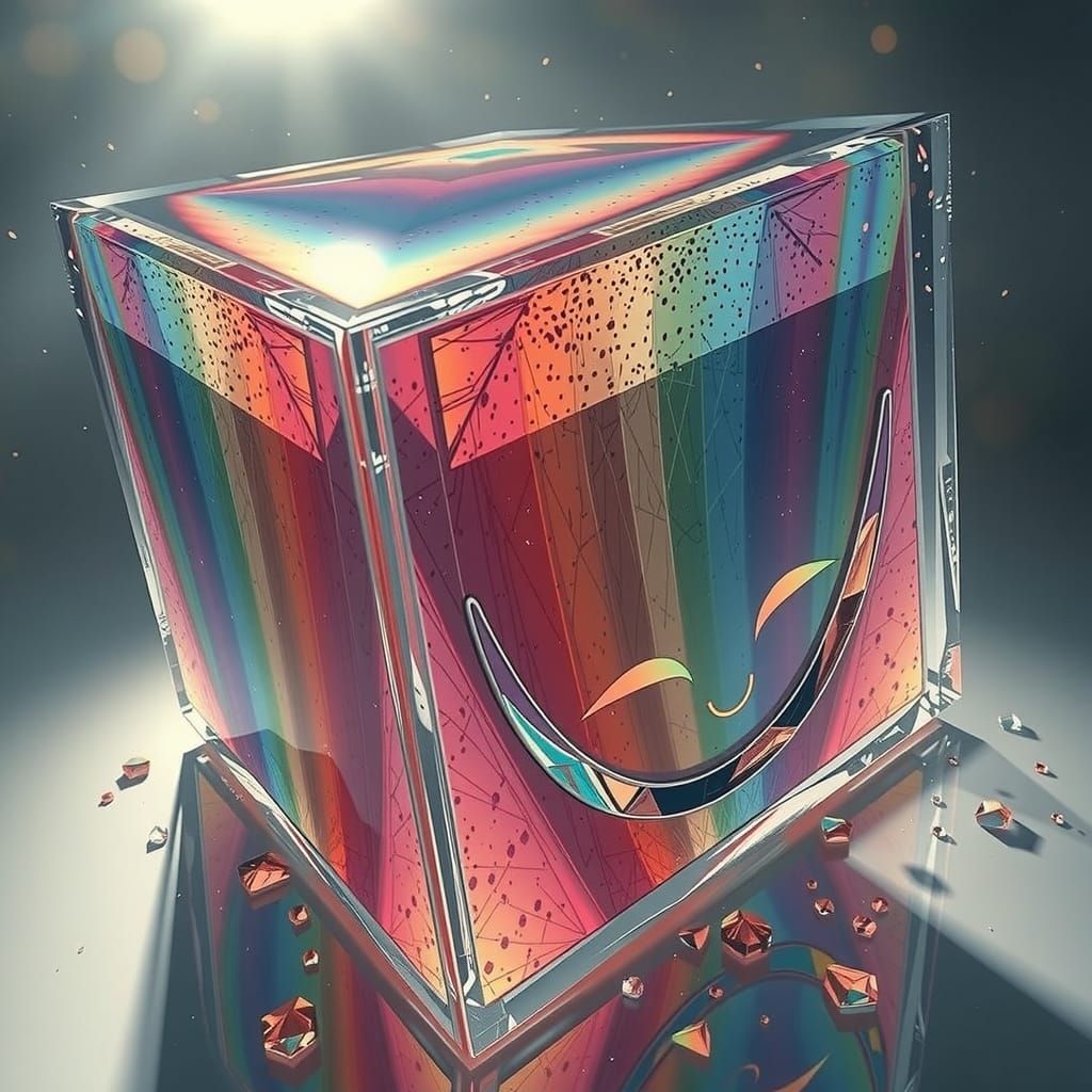 Golden Hour Crumbling Glass Cone with Cute Face