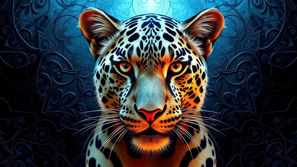 Surreal Fantasy Portrait in Symmetrical Textured Style