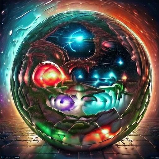 Pixel Art: Spaceship Gazing at Distant Galaxy