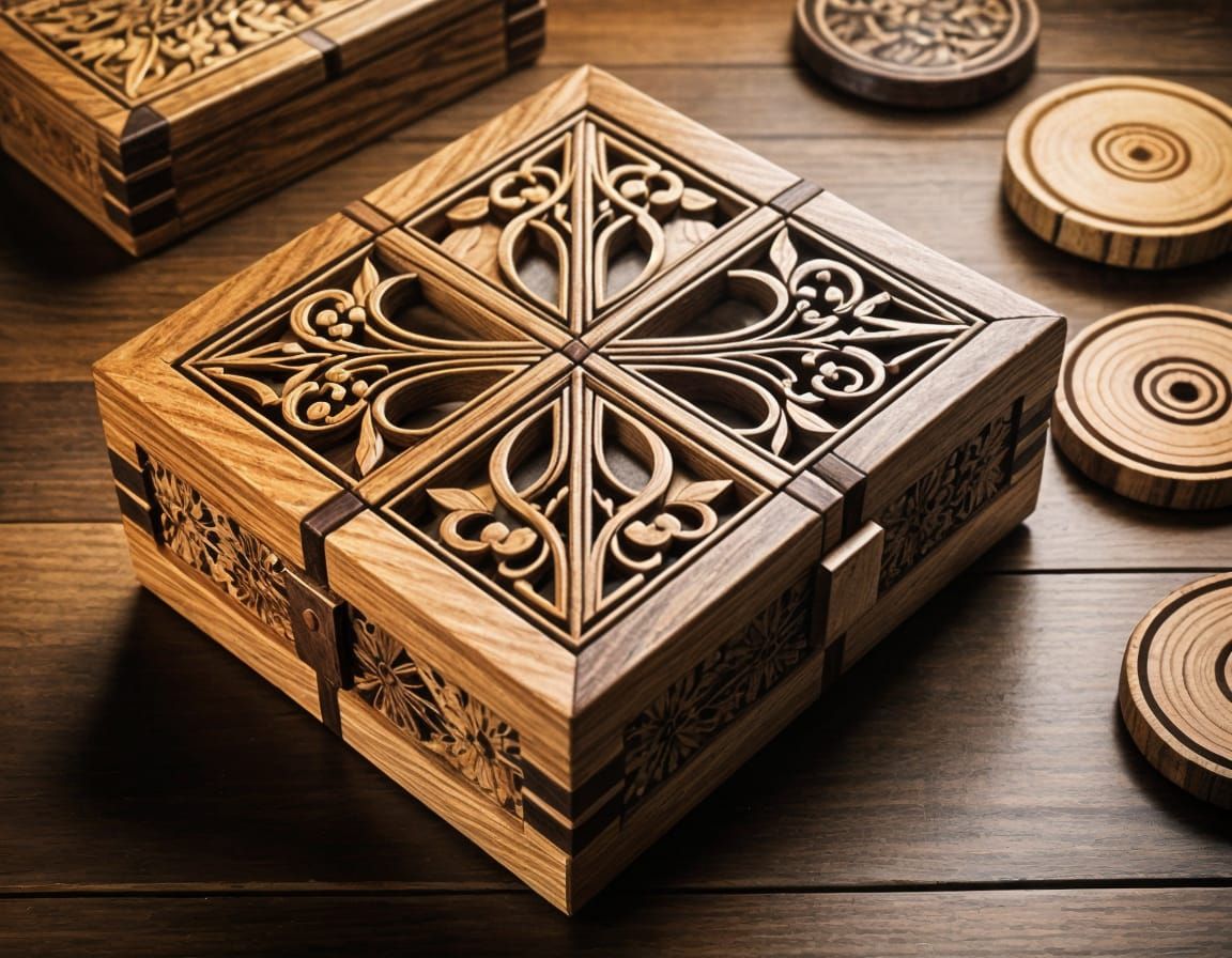 Intricate Japanese Wooden Puzzle Box