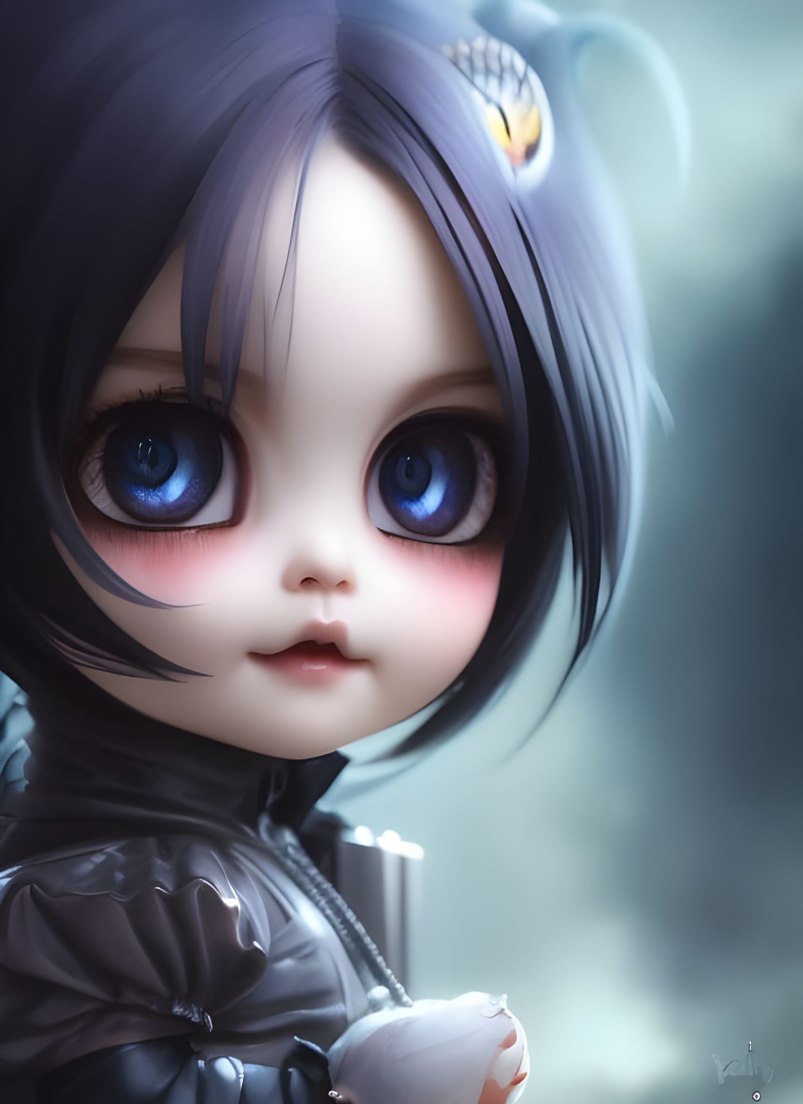 Kawaii Chibi Devil in Watercolor Style