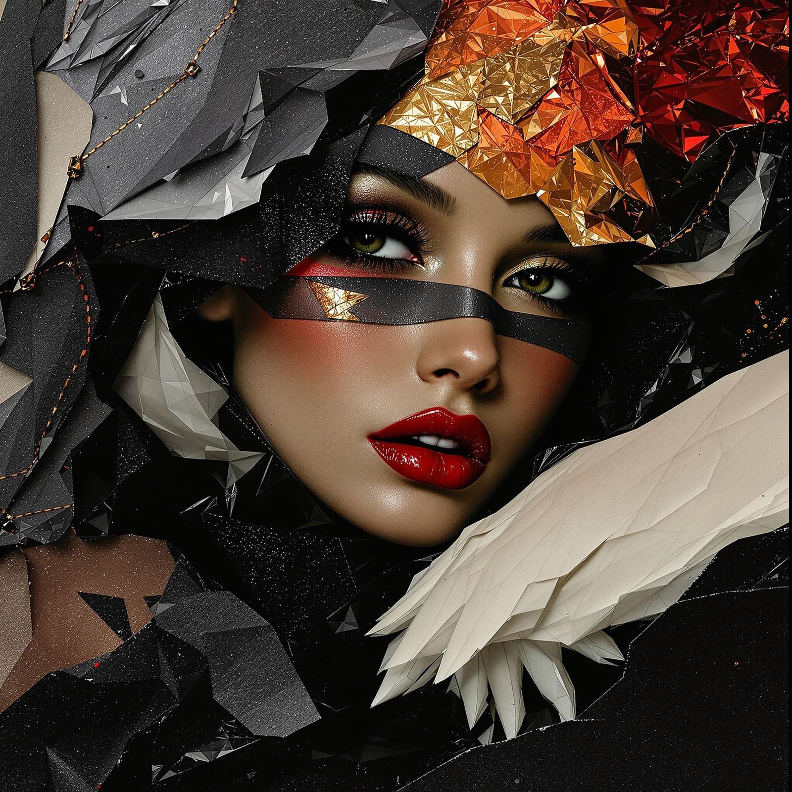 Elegant Portrait of Raw Sensuality in the Art Deco Style