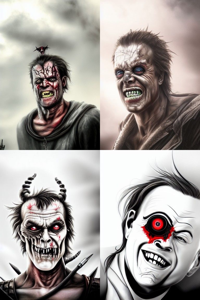 Mad Max: Devilish Portrait in Hyperdetailed Surrealism