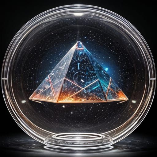 Cosmic Power Unleashed Inside a Glass Pyramid