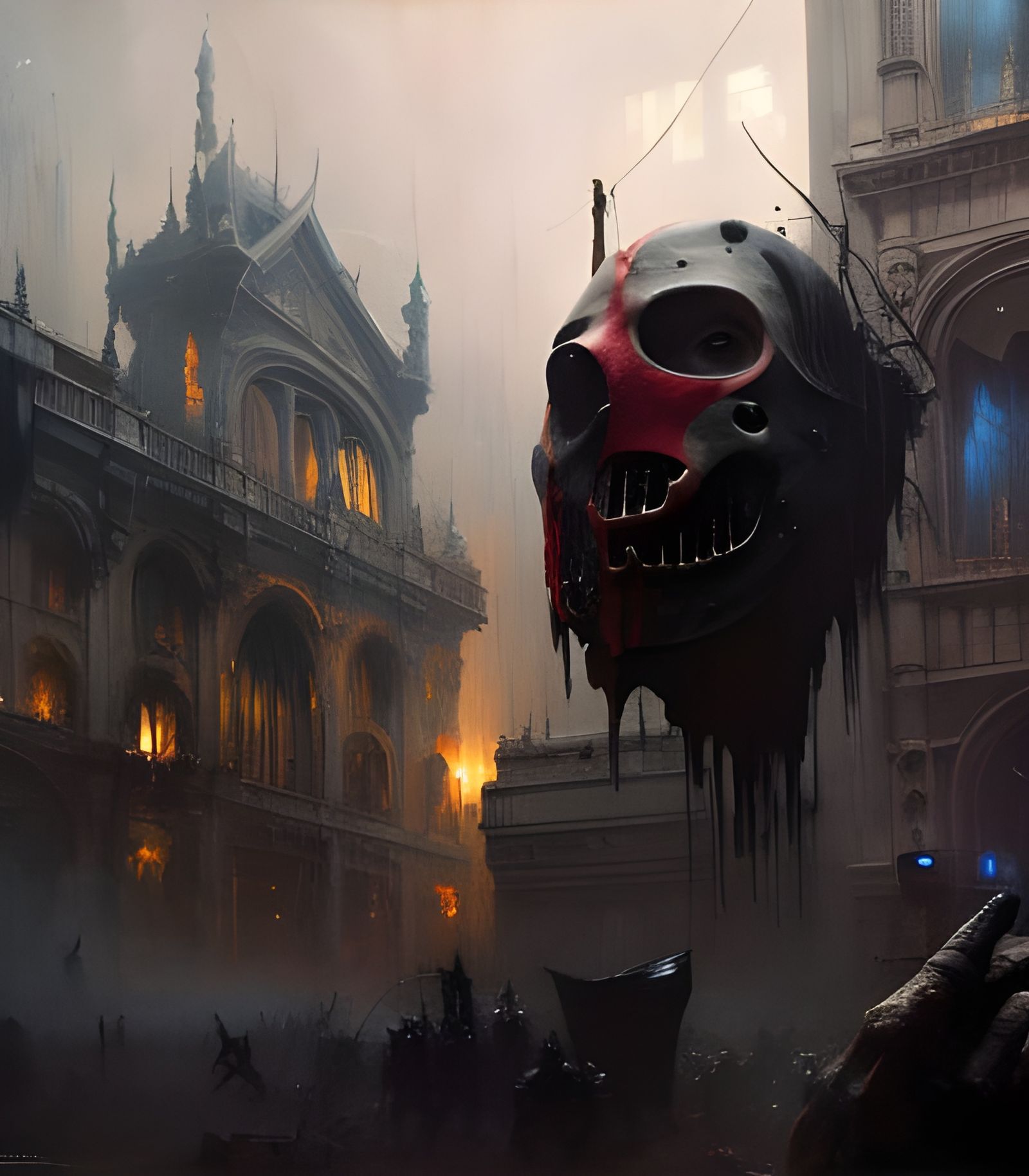 Melting Phantom Mask: Dark Fantasy Concept Art