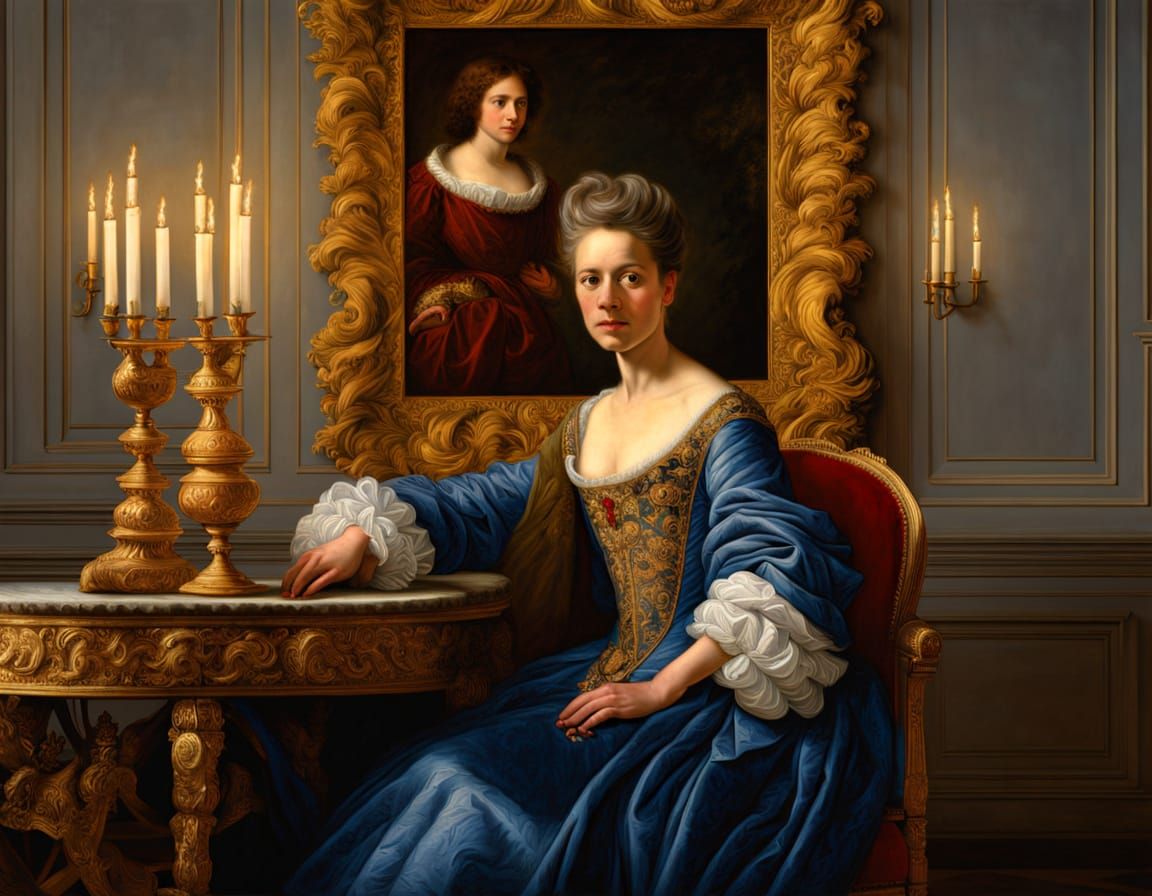 Baroque Portrait of a Lady in Versailles Court