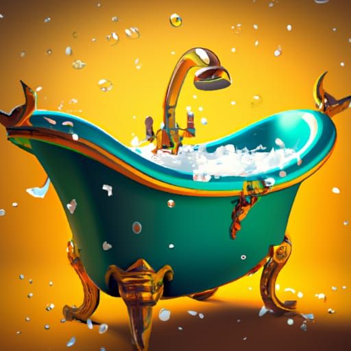 Luxurious Clawfoot Bathtub in Pixar Style