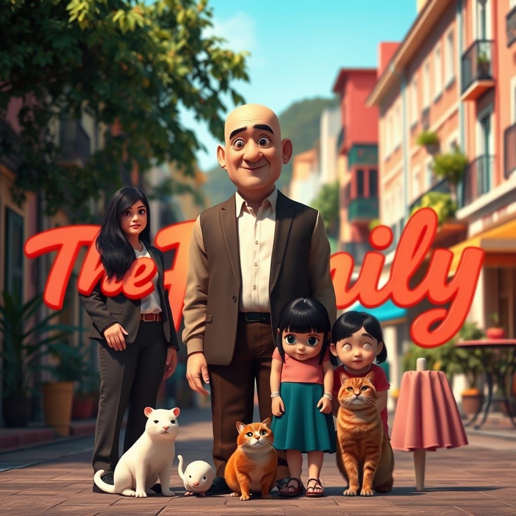 Family Portrait in Lima: Pixar-Inspired 3D Art