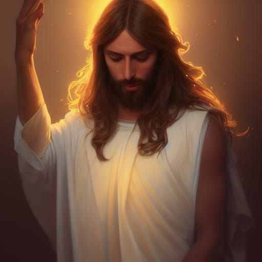Hyperrealistic Portrait of Jesus Christ, Digital Art