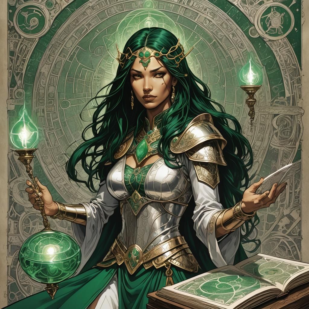 Ophion Holding Emerald Tablet with Cabalistic Signs