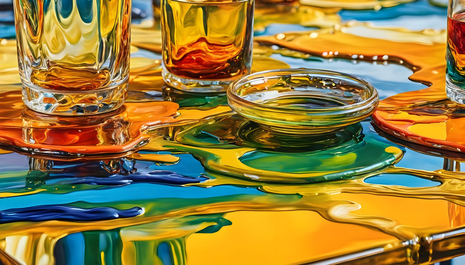 Melting Objects in Neo-Impressionist Expressionist Style