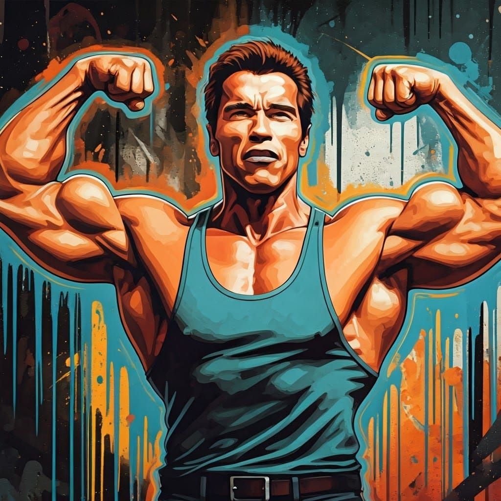 Arnold Schwarzenegger: Graffiti-Style Motivational Portrait