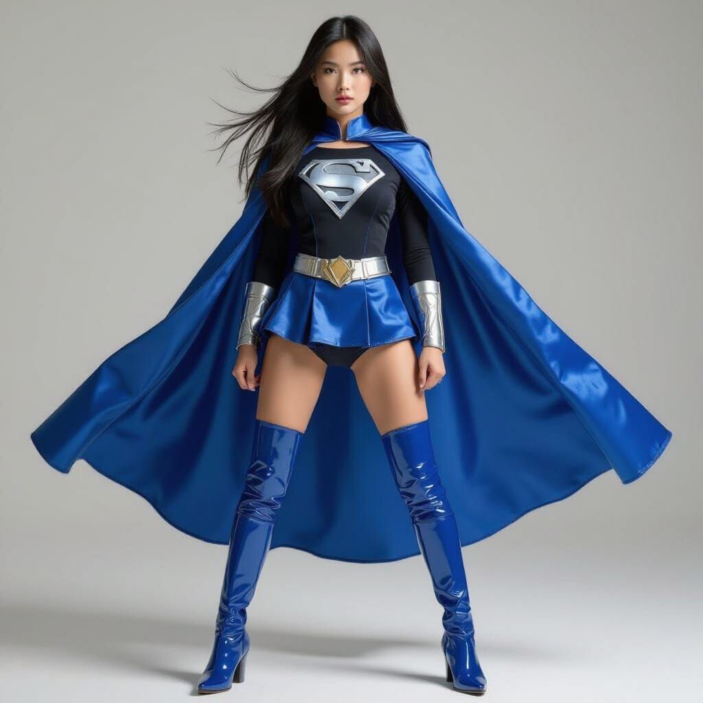 Chinese Student Superhero in Dynamic, Realistic Style