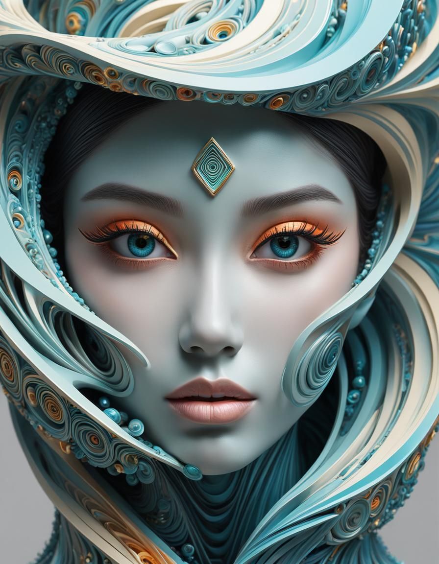 5 Pictures (4/5): Three-dimensional relief sculpture model created using digital art