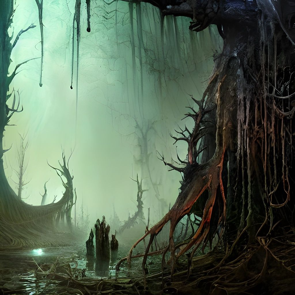 Deep Nephilim Swamp: Digital Concept Art
