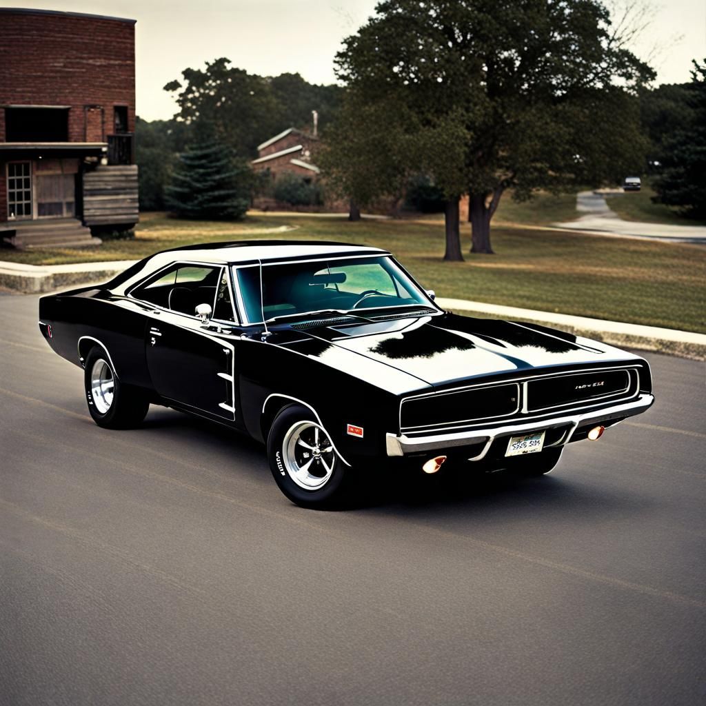 Black 1970 Dodge Charger Car