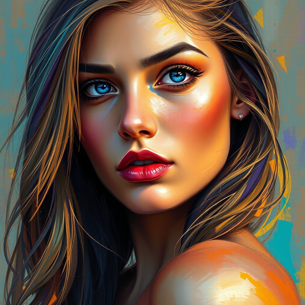 Woman Portrait in Soft Oil Painting Style
