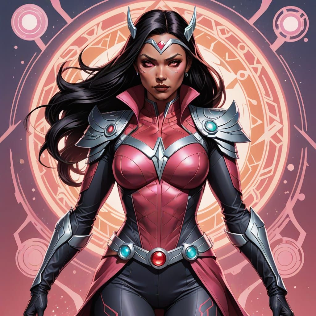 Ojibwa Superheroine in Manga Art Style