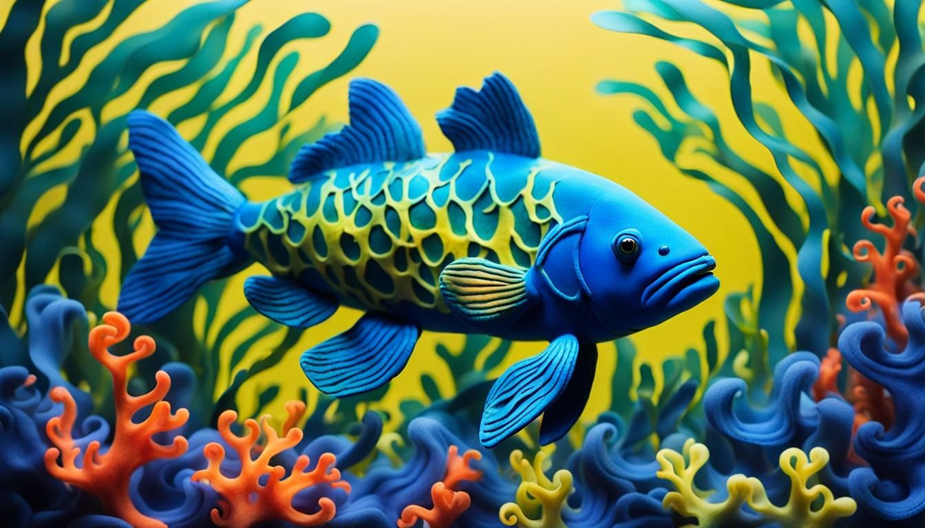 Glowing Claymation Fish in Kelp Forest