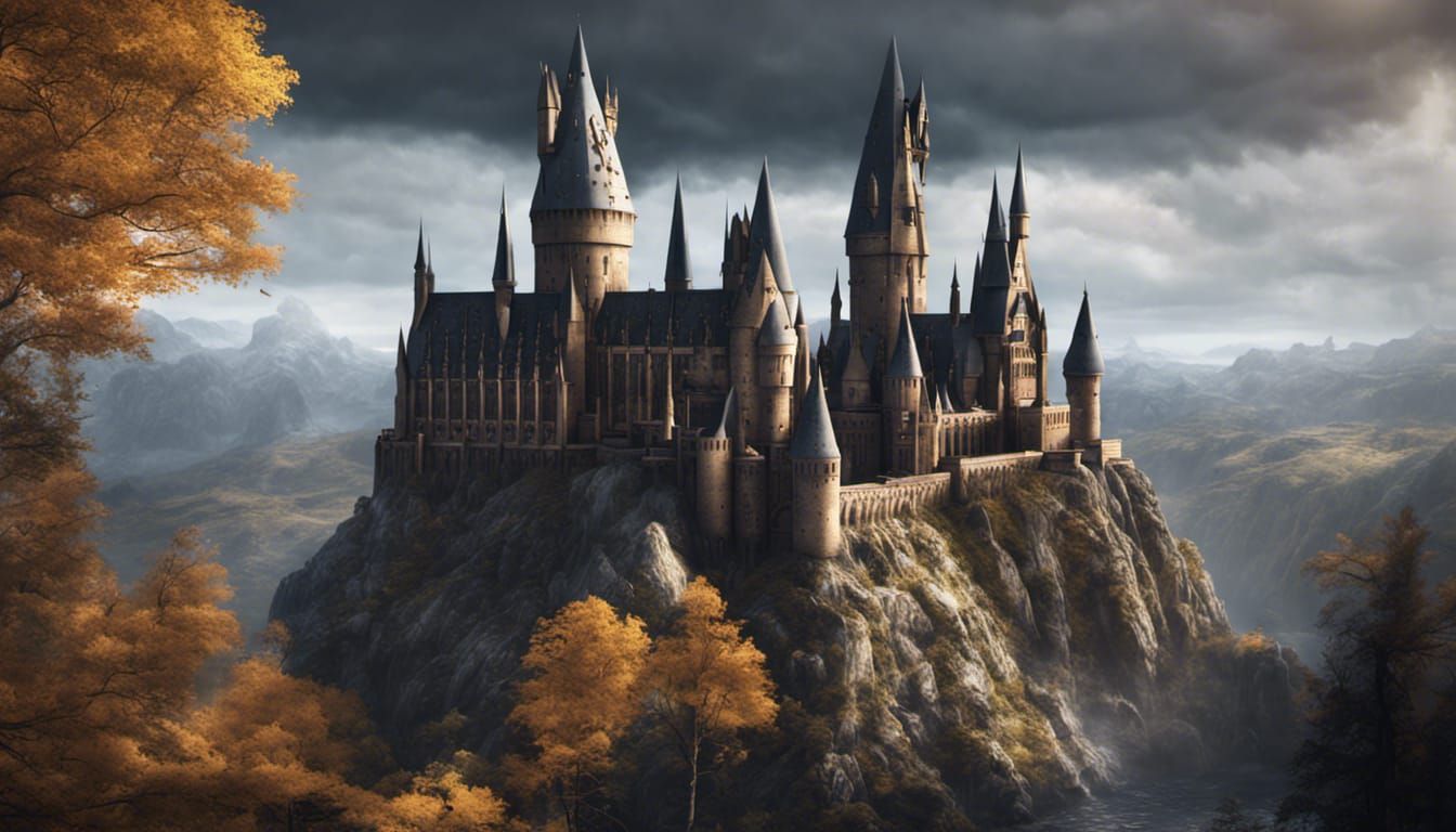 Fantastical Hogwarts School of Witchcraft Matte Painting
