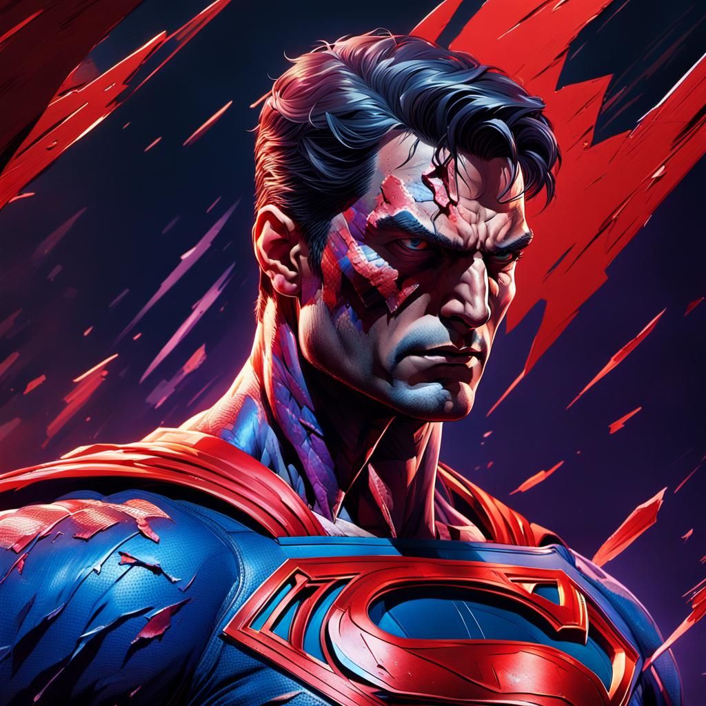 Berserk Superman Concept Art in Hyperrealism