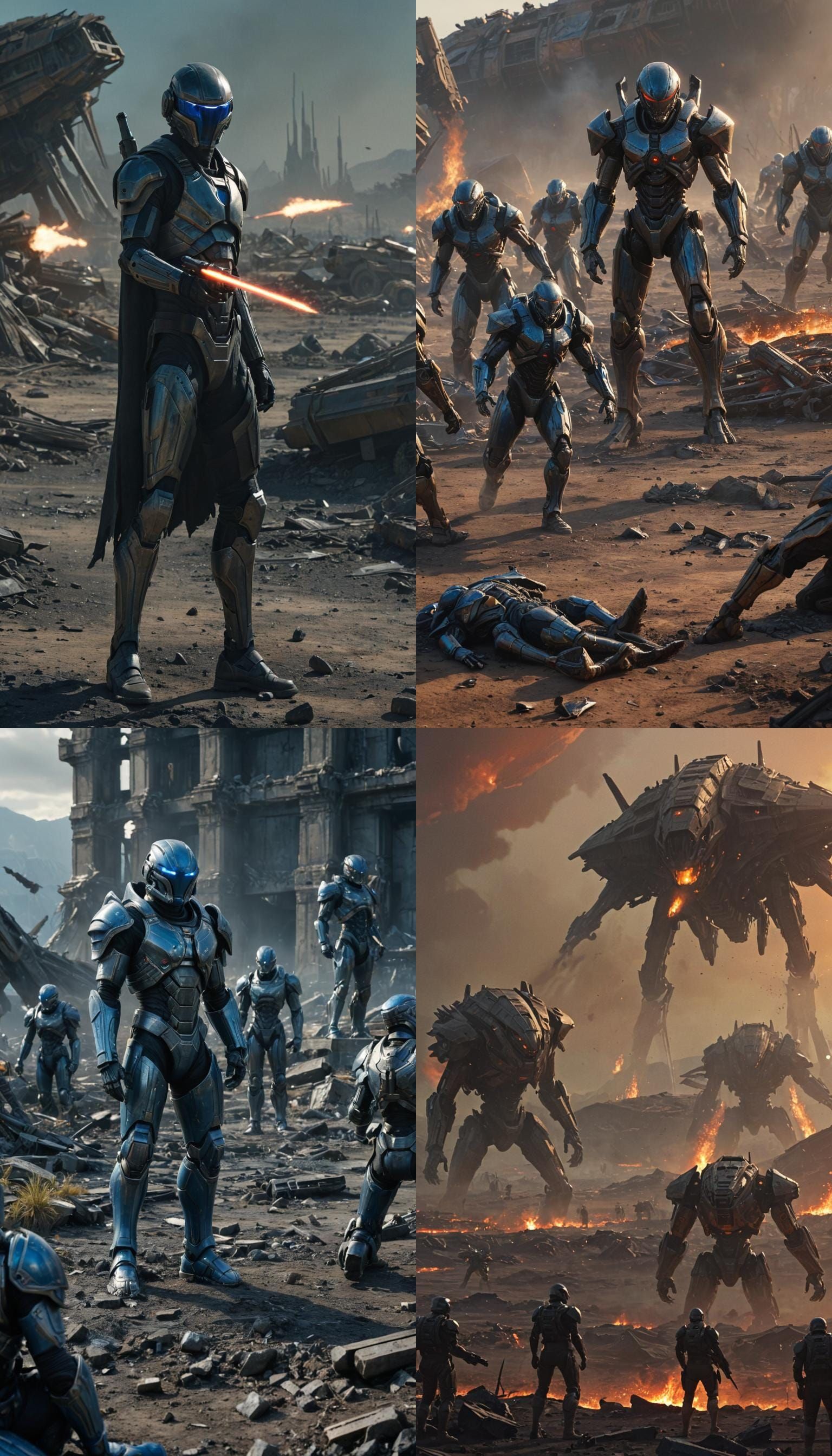 Futuristic Battlefield Victory on Earth