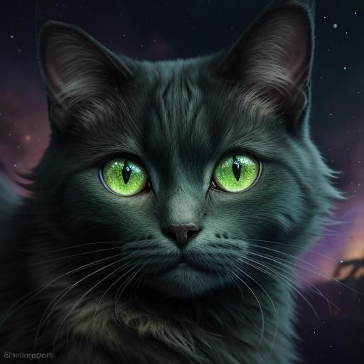 Cute Cat in Fantastical Landscape, Detailed Concept Art