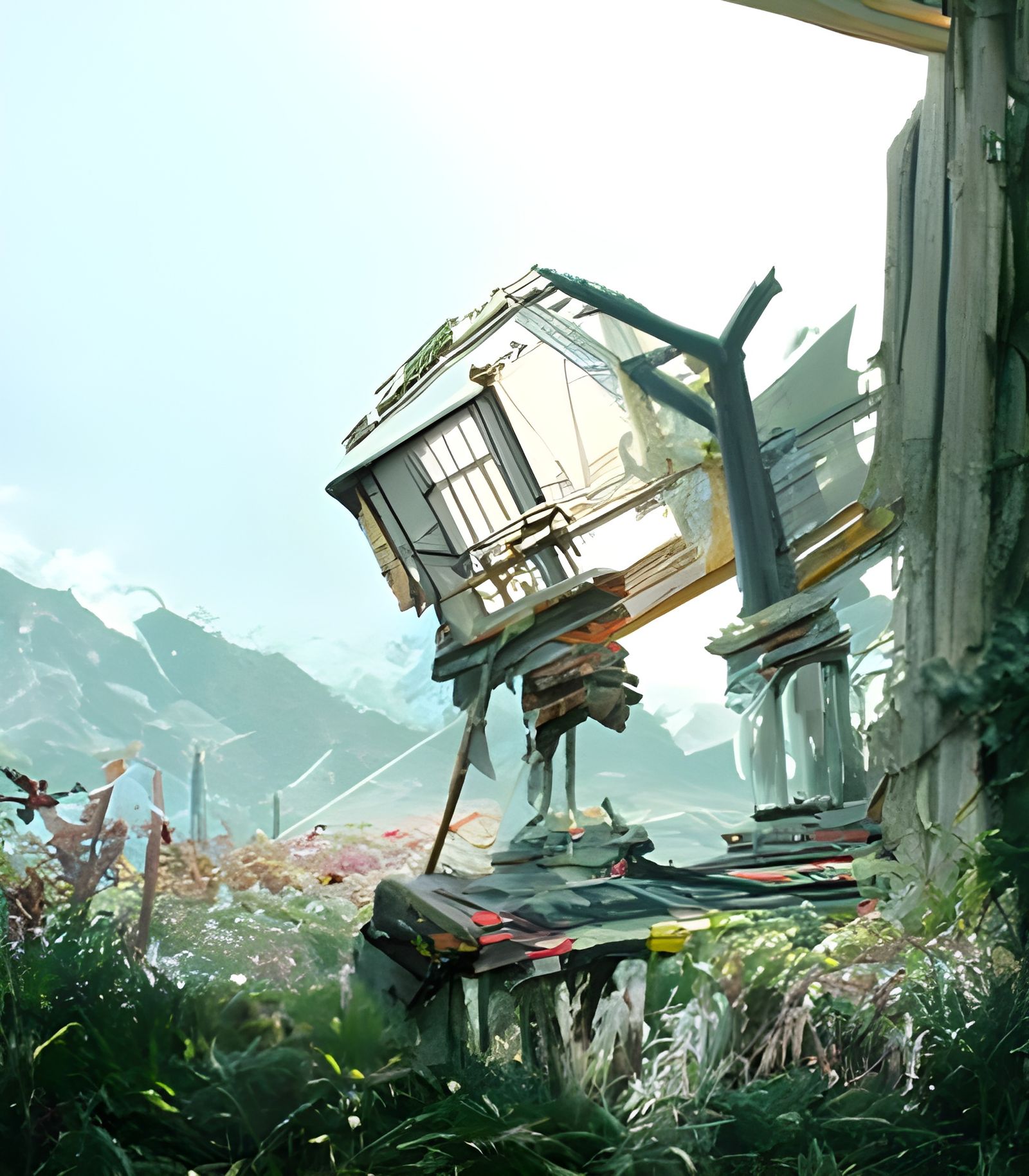 Dystopian Steampunk Scene in Romanticism Style