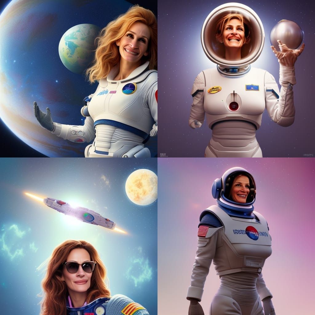 Julia Roberts in Space: Digital 3D Art
