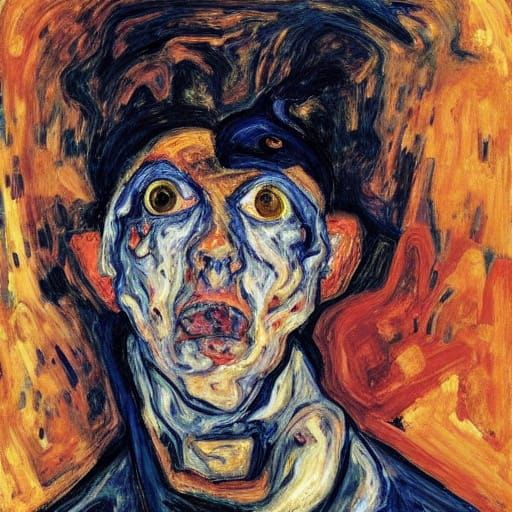 Expressionist Rabbit's Existential Dread in Splash Art Style