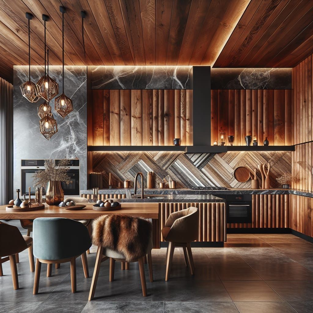 Luxurious Viking-Inspired Modern Kitchen in HDR