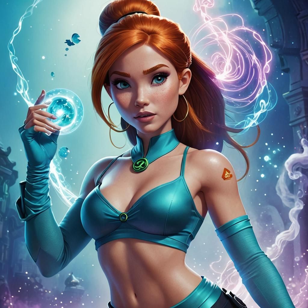 Kim Possible as Genie in 3D Digital Art