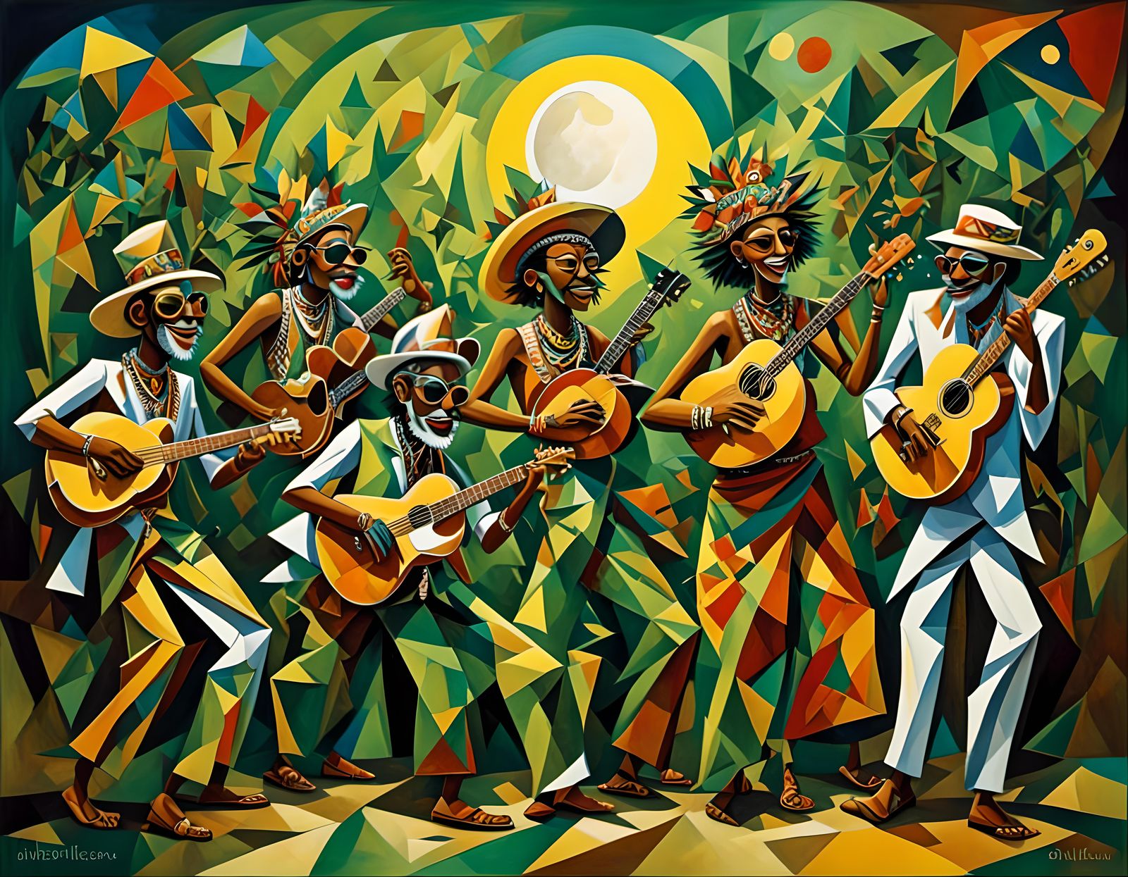 Cubist Balinese Reggae Band on Beach