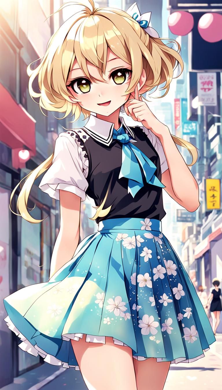 Cute Anime Boy in Skirt Dress