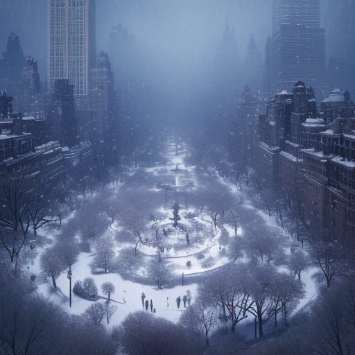 Central Park Snowfall: Hyperdetailed Winter Landscape