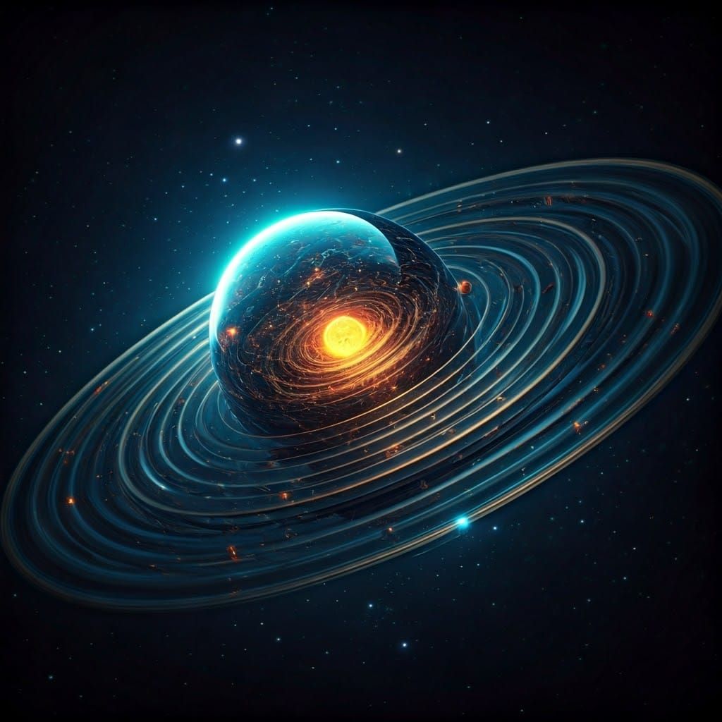 Glass Solar System in Space: Hyperrealistic 64MP Render