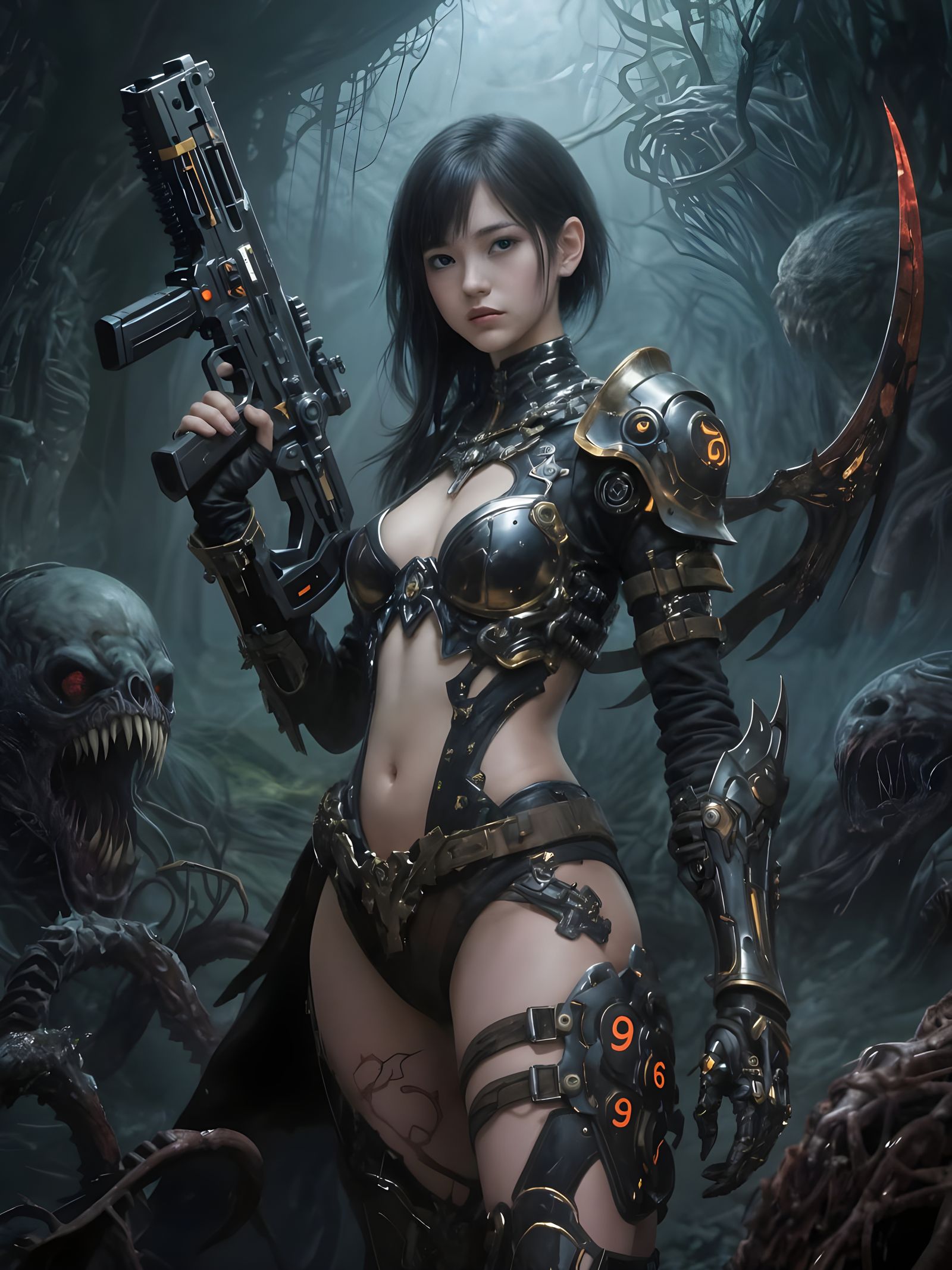 Stunning Warrior Woman in Provocative Armor