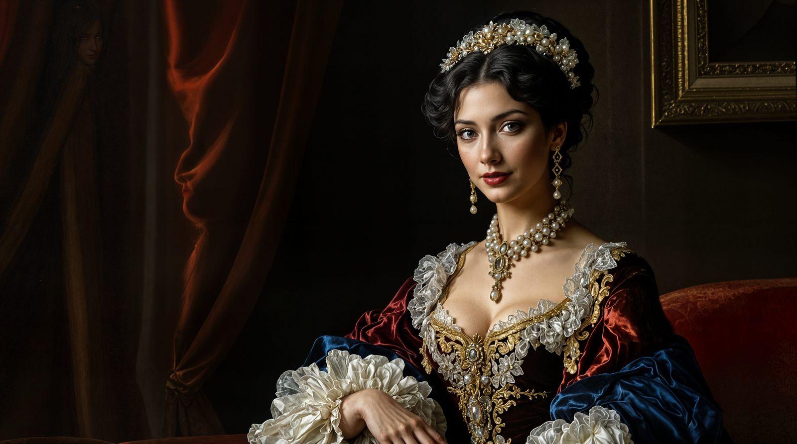 Mysterious Noblewoman in Late Baroque Splendor