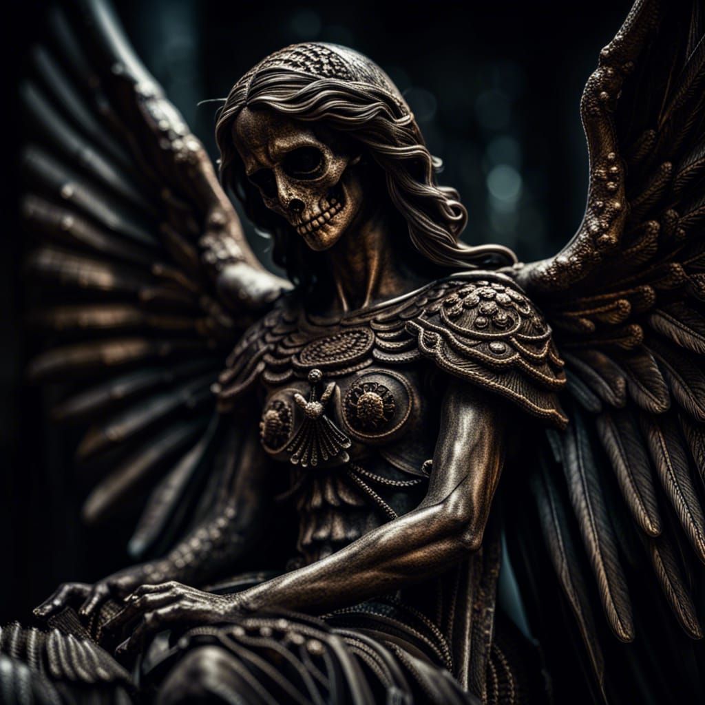 Hyperrealistic Angel of Death in HDR
