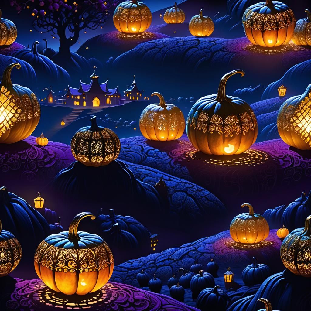 A stunning landscape reveals itself, where a small village seamlessly blends diverse sizes and shapes, resplendent encha...