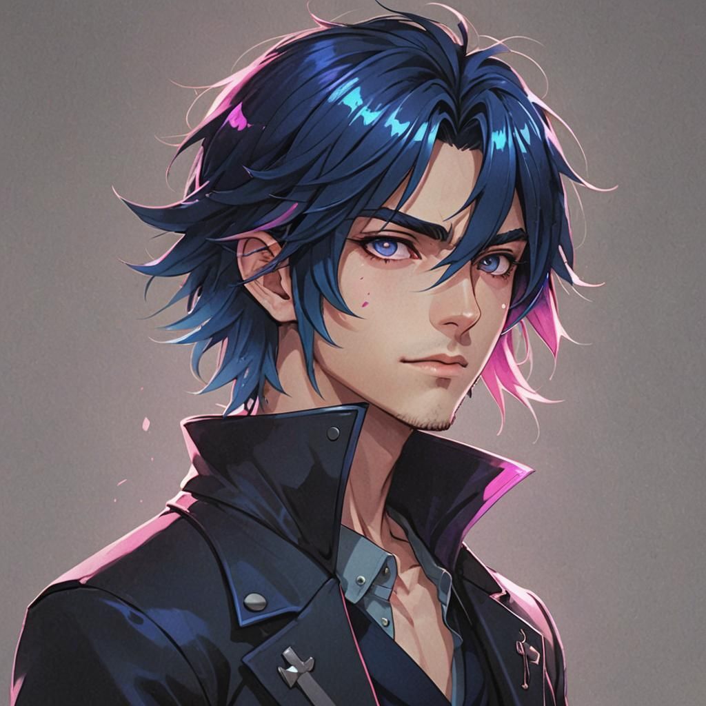 Anime Vampire Portrait in Dark Fantasy Style