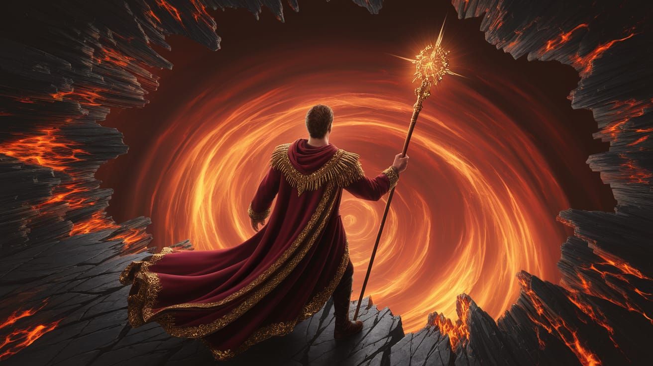 Fantasy Art: Figure at the Edge of Hell